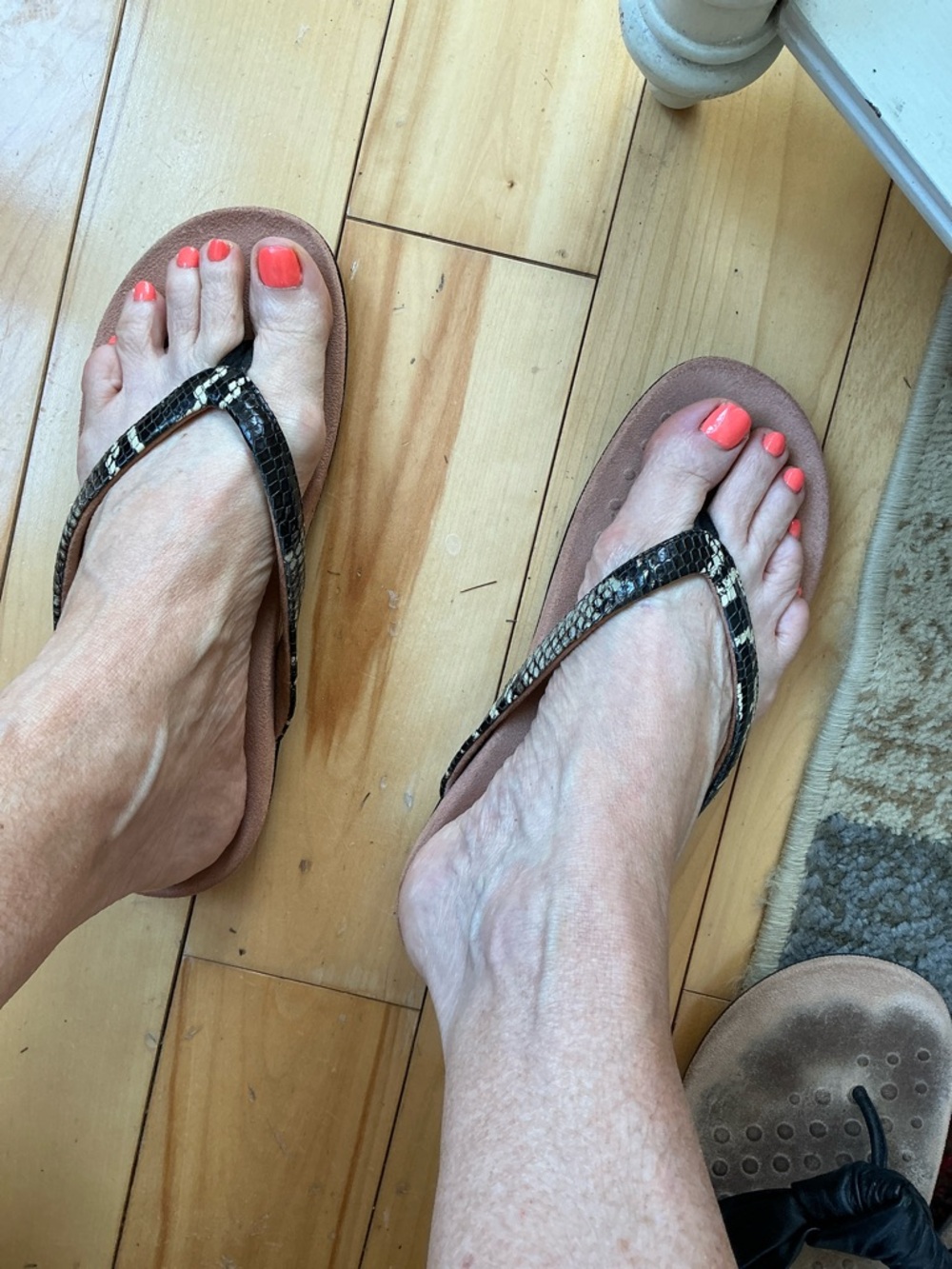 Vionic Black Snake-Print Thong Sandal Dillon Boa - Picture 10 of 10